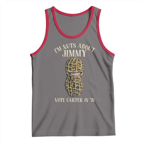 Jimmy Carter Supporter Tank Top I'm Nuts About Jimmy Vote Carter In '76 Peanut TS11 Deep Heather Red Print Your Wear