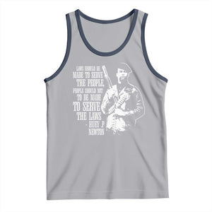 Huey P.Newton Quote Tank Top People Should Not To Be Made To Serve The Laws Black History Month TS11 Athletic Heather Navy Print Your Wear