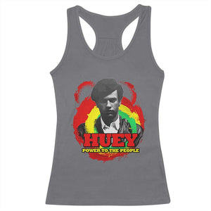 Huey P Newton Racerback Tank Top Power To The People Black History Month TS11 Charcoal Print Your Wear
