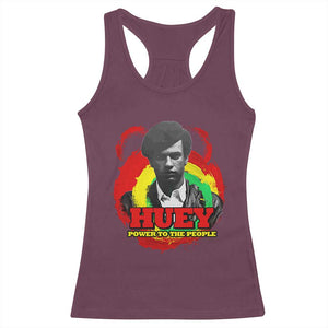 Huey P Newton Racerback Tank Top Power To The People Black History Month TS11 Maroon Print Your Wear