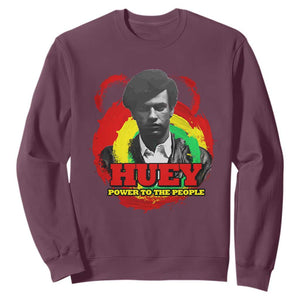 Huey P Newton Sweatshirt Power To The People Black History Month TS11 Maroon Print Your Wear