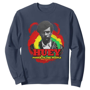 Huey P Newton Sweatshirt Power To The People Black History Month TS11 Navy Print Your Wear