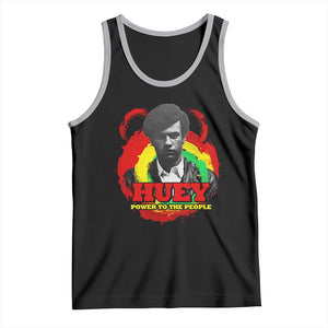 Huey P Newton Tank Top Power To The People Black History Month TS11 Black Athletic Heather Print Your Wear
