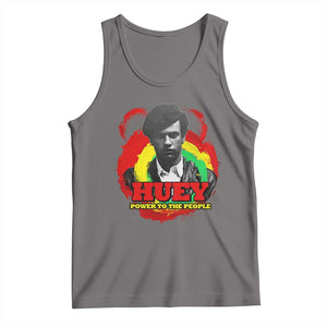 Huey P Newton Tank Top Power To The People Black History Month TS11 Deep Heather Print Your Wear