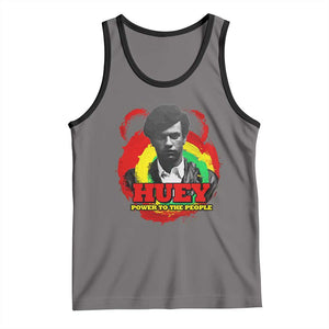 Huey P Newton Tank Top Power To The People Black History Month TS11 Deep Heather Black Print Your Wear