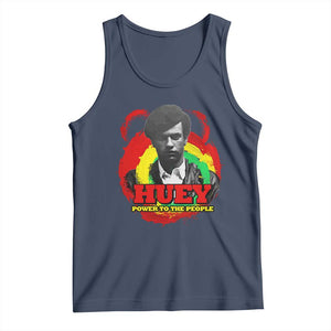 Huey P Newton Tank Top Power To The People Black History Month TS11 Navy Print Your Wear