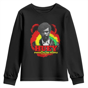 Huey P Newton Youth Sweatshirt Power To The People Black History Month TS11 Black Print Your Wear