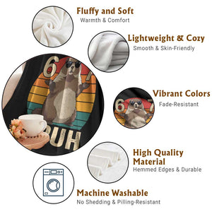 Funny Groundhog 67 Throw Blanket Six Seven Bruh Retro Vintage Woodchuck Day TS11 Print Your Wear