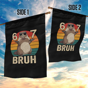 Funny Groundhog 67 Garden Flag Six Seven Bruh Retro Vintage Woodchuck Day TS11 Print Your Wear