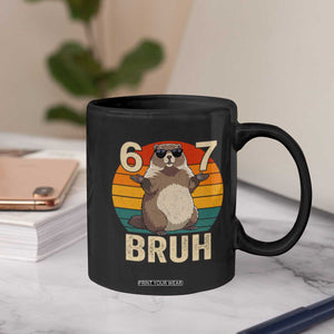 Funny Groundhog 67 Coffee Mug Six Seven Bruh Retro Vintage Woodchuck Day TS11 Print Your Wear