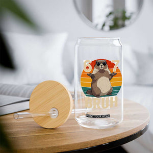 Funny Groundhog 67 Glass Can Six Seven Bruh Retro Vintage Woodchuck Day TS11 Print Your Wear