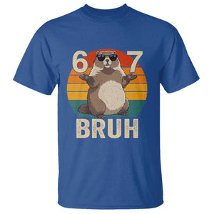 Funny Groundhog 67 T Shirt Six Seven Bruh Retro Vintage Woodchuck Day TS11 Royal Blue Print Your Wear