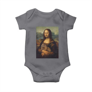 Mona Lisa Holding Groundhog Parody Painting Baby Onesie Funny Groundhog Day TS11 Charcoal Print Your Wear