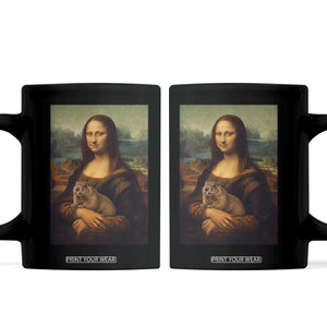 Mona Lisa Holding Groundhog Parody Painting Coffee Mug Funny Groundhog Day TS11 Black Print Your Wear