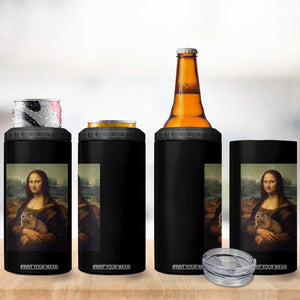 Mona Lisa Holding Groundhog Parody Painting 4 in 1 Can Cooler Tumbler Funny Groundhog Day TS11 Print Your Wear