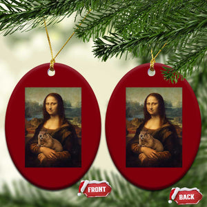 Mona Lisa Holding Groundhog Parody Painting Ceramic Ornament Funny Groundhog Day TS11 Print Your Wear