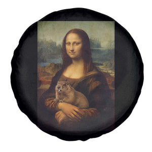 Mona Lisa Holding Groundhog Parody Painting Spare Tire Cover Funny Groundhog Day TS11 Print Your Wear
