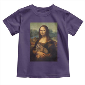 Mona Lisa Holding Groundhog Parody Painting Toddler T Shirt Funny Groundhog Day TS11 Purple Print Your Wear