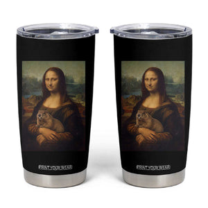 Mona Lisa Holding Groundhog Parody Painting Tumbler Cup Funny Groundhog Day TS11 Black Print Your Wear