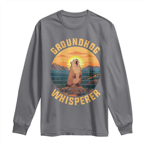 Funny Groundhog Whisperer Long Sleeve Shirt Screaming Woodchuck Mountain Forest TS11 Charcoal Print Your Wear