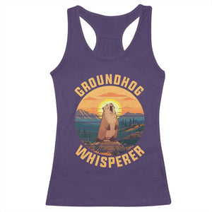 Funny Groundhog Whisperer Racerback Tank Top Screaming Woodchuck Mountain Forest TS11 Purple Print Your Wear