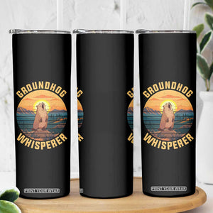 Funny Groundhog Whisperer Skinny Tumbler Screaming Woodchuck Mountain Forest TS11 Print Your Wear