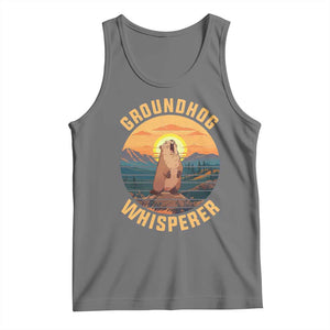 Funny Groundhog Whisperer Tank Top Screaming Woodchuck Mountain Forest TS11 Black Heather Print Your Wear