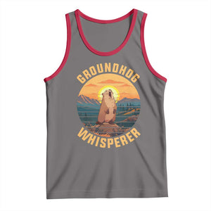 Funny Groundhog Whisperer Tank Top Screaming Woodchuck Mountain Forest TS11 Deep Heather Red Print Your Wear