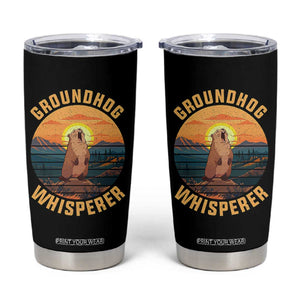 Funny Groundhog Whisperer Tumbler Cup Screaming Woodchuck Mountain Forest TS11 Black Print Your Wear