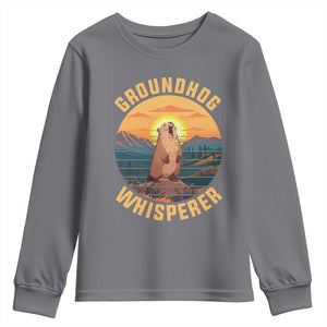 Funny Groundhog Whisperer Youth Sweatshirt Screaming Woodchuck Mountain Forest TS11 Charcoal Print Your Wear