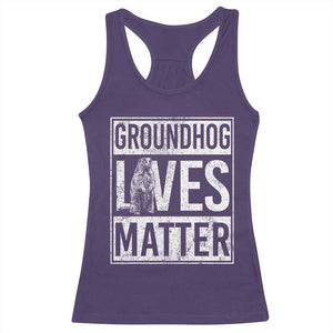 Groundhog Lives Matter Racerback Tank Top Funny Woodchuck Groundhog Day TS11 Purple Print Your Wear