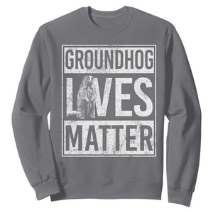 Groundhog Lives Matter Sweatshirt Funny Woodchuck Groundhog Day TS11 Charcoal Print Your Wear