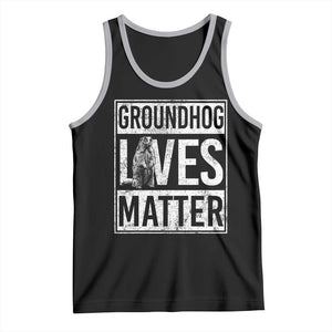 Groundhog Lives Matter Tank Top Funny Woodchuck Groundhog Day TS11 Black Athletic Heather Print Your Wear