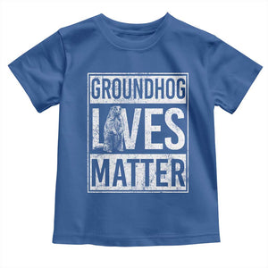 Groundhog Lives Matter Toddler T Shirt Funny Woodchuck Groundhog Day TS11 Royal Blue Print Your Wear