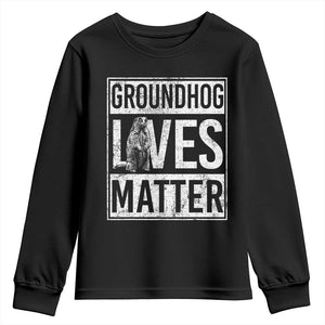 Groundhog Lives Matter Youth Sweatshirt Funny Woodchuck Groundhog Day TS11 Black Print Your Wear