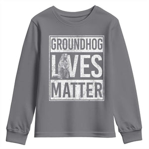 Groundhog Lives Matter Youth Sweatshirt Funny Woodchuck Groundhog Day TS11 Charcoal Print Your Wear