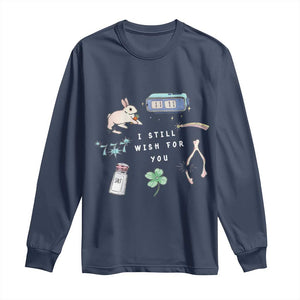 I Still Wish for You Lucky Rabbit 1111 Stars Clover Signs Long Sleeve Shirt TS11 Navy Print Your Wear