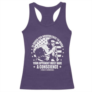 Stokely Carmichael Quote Racerback Tank Top In Order For Nonviolence To Work Your Opponent Must Have A Conscience TS11 Purple Print Your Wear
