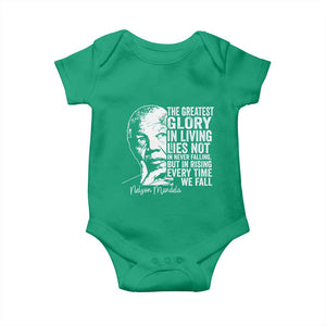 Nelson Mandela Quote Baby Onesie The Greatest Glory In Living Lies Not In Never Falling But In Rising TS11 Irish Green Print Your Wear