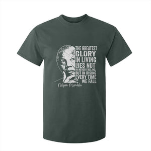 Nelson Mandela Quote T Shirt For Kid The Greatest Glory In Living Lies Not In Never Falling But In Rising TS11 Dark Forest Green Print Your Wear