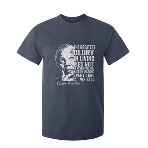 Nelson Mandela Quote T Shirt For Kid The Greatest Glory In Living Lies Not In Never Falling But In Rising TS11 Navy Print Your Wear