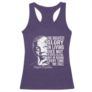 Nelson Mandela Quote Racerback Tank Top The Greatest Glory In Living Lies Not In Never Falling But In Rising TS11 Purple Print Your Wear