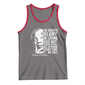 Nelson Mandela Quote Tank Top The Greatest Glory In Living Lies Not In Never Falling But In Rising TS11 Deep Heather Red Print Your Wear