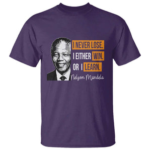 Nelson Mandela Quote T Shirt I Never Lose I Either Win Or I Learn TS11 Purple Print Your Wear