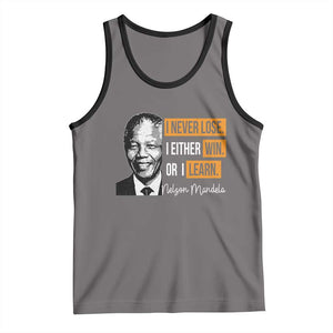 Nelson Mandela Quote Tank Top I Never Lose I Either Win Or I Learn TS11 Deep Heather Black Print Your Wear