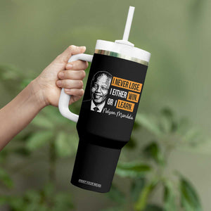 Nelson Mandela Quote Tumbler With Handle I Never Lose I Either Win Or I Learn TS11 Print Your Wear