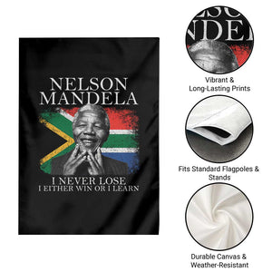 Nelson Mandela Quote Garden Flag I Never Lose I Either Win Or I Learn Vintage South African Flag TS11 Print Your Wear