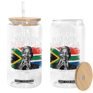 Nelson Mandela Quote Glass Can I Never Lose I Either Win Or I Learn Vintage South African Flag TS11 Print Your Wear