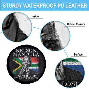 Nelson Mandela Quote Spare Tire Cover I Never Lose I Either Win Or I Learn Vintage South African Flag TS11 Print Your Wear