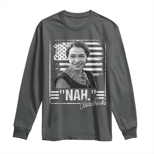 Rosa Parks Nah Quote Long Sleeve Shirt Black Movement Protest American Flag TS11 Dark Heather Print Your Wear